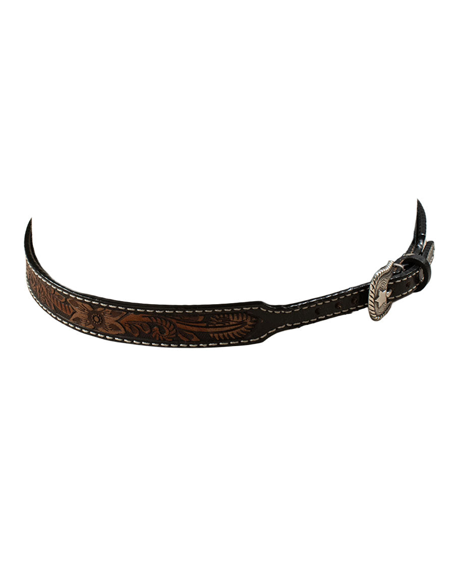 Unisex Floral Hand Tooled and Hand Painted Hatband - 0281401