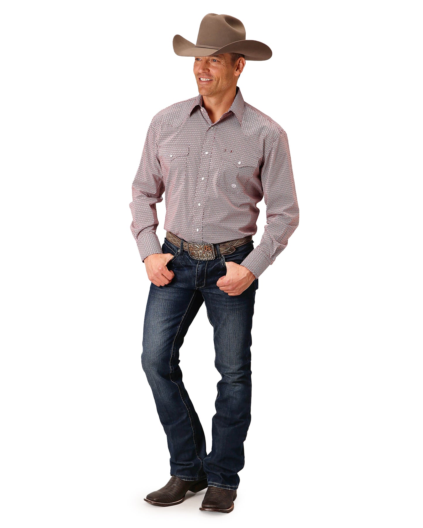 Men's Long Sleeve Climbing Diamond Western Shirt