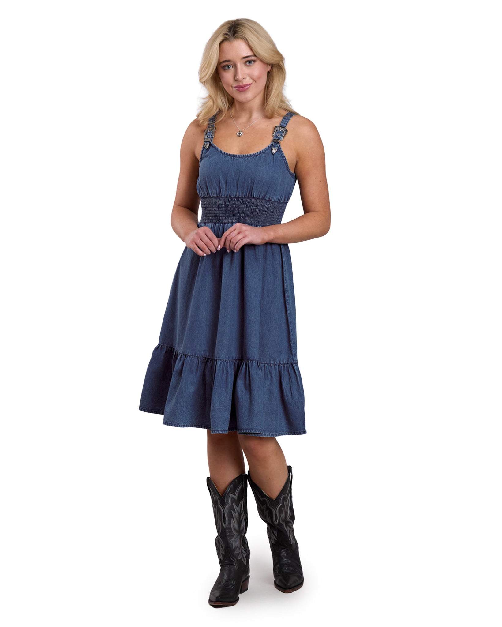 ladies sleeveless denim dress Womens Pullover Dk Tank Dressr Western Dress S occasion-Brunch