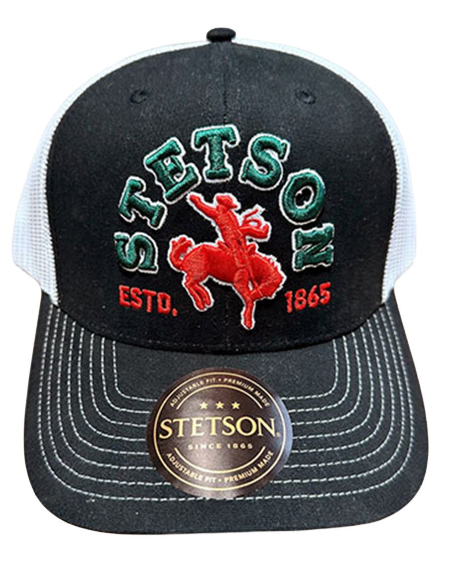 Stetson Bronc Rider Embroidered Trucker Cap - 07-077-0102-0128 Bl