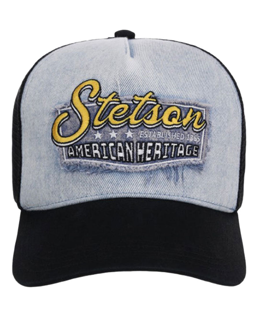 American Heritage Frayed Embroidered Ball Cap - 07-077-0102-0136 BL