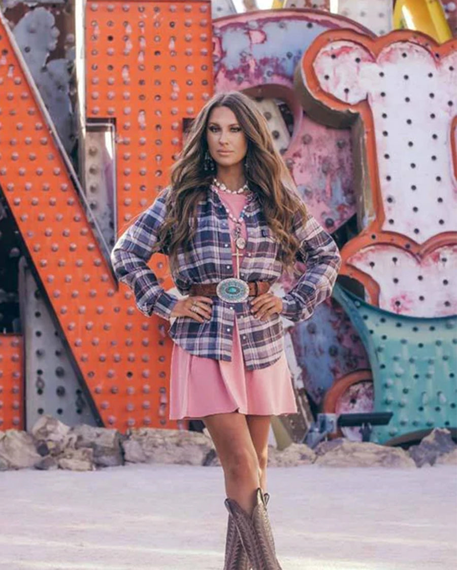 Women's Loose Fitting Flannel - Hf1001Chgy