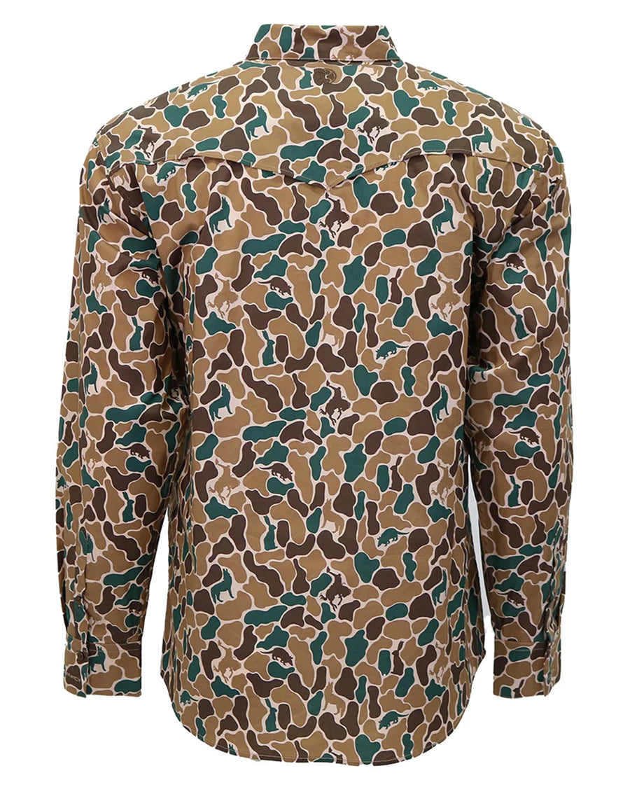 Men's Maverick Duck Camo Long Sleeve Pearl Snap Shirt - Ht1864Ca