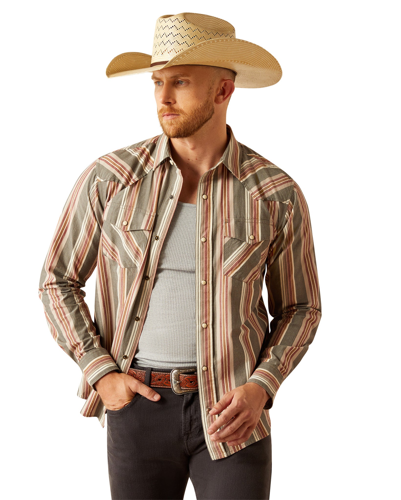 mens retro dress shirts Ariat Men's Hawk Retro Fit Shirt 2XL