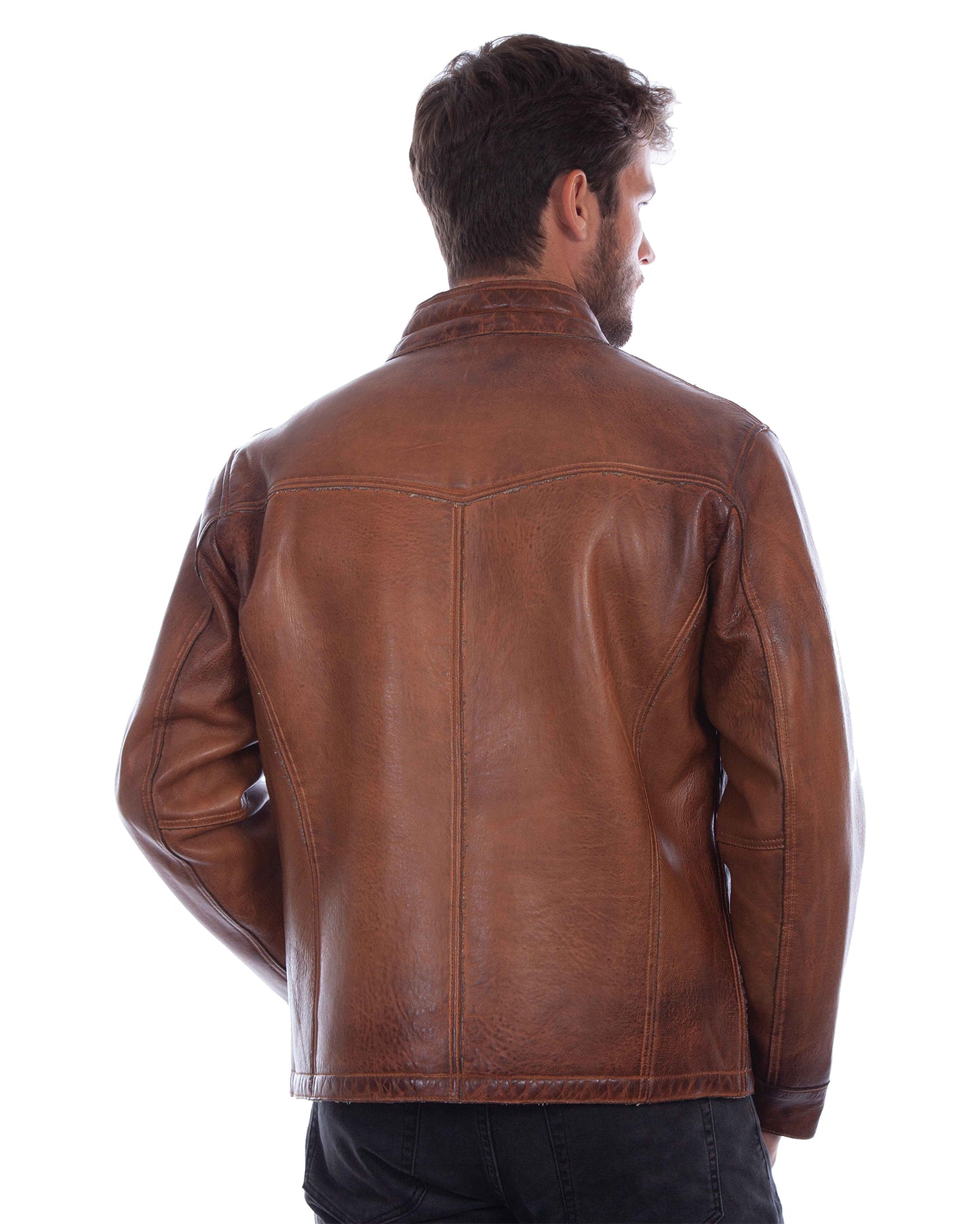 Men's Cognac Leather Jacket