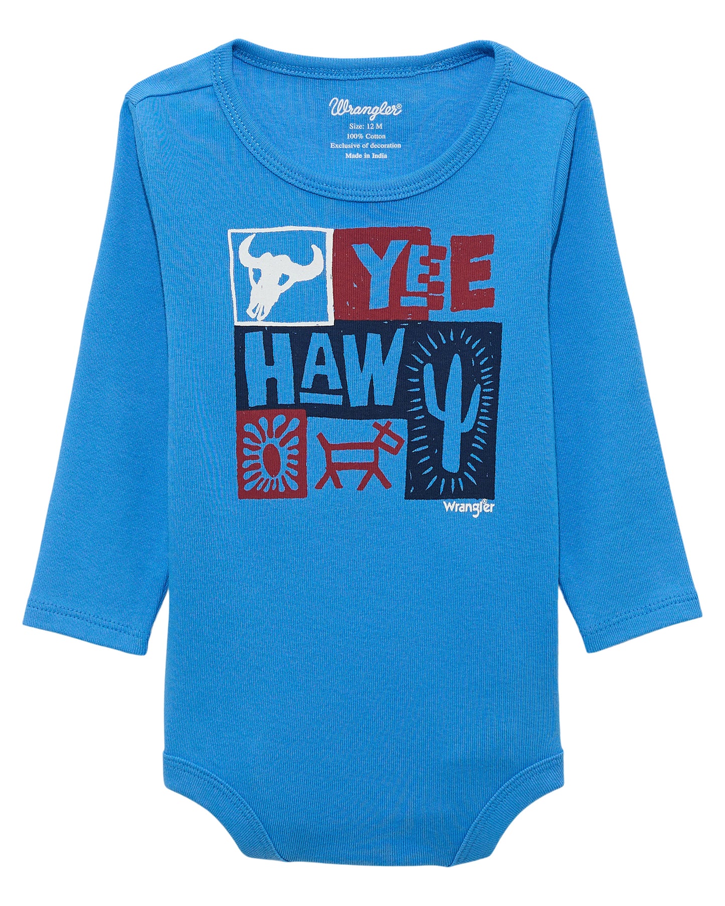 Baby Boy Long Sleeve Bodysuit by Wrangler from Skip’s Western Outfitters | WRA-112365827-12-BLUE