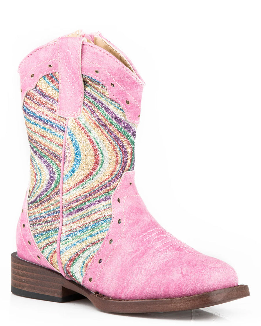 Toddlers' Glitter Swirl Western Boots by Roper from Skip’s Western Outfitters | KAR-09-017-1901-2758-PI-050-M