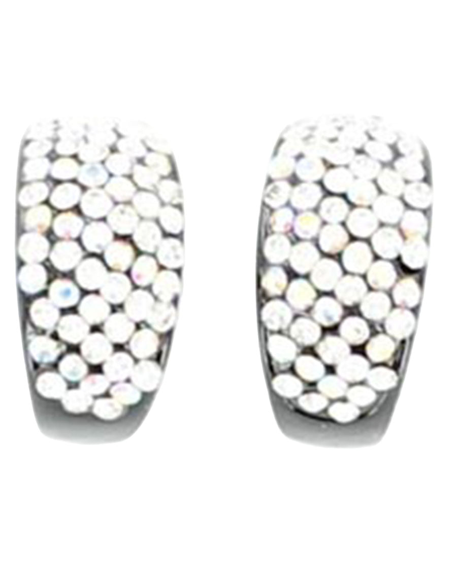 Rhinestone Hoop Earrings - 29429