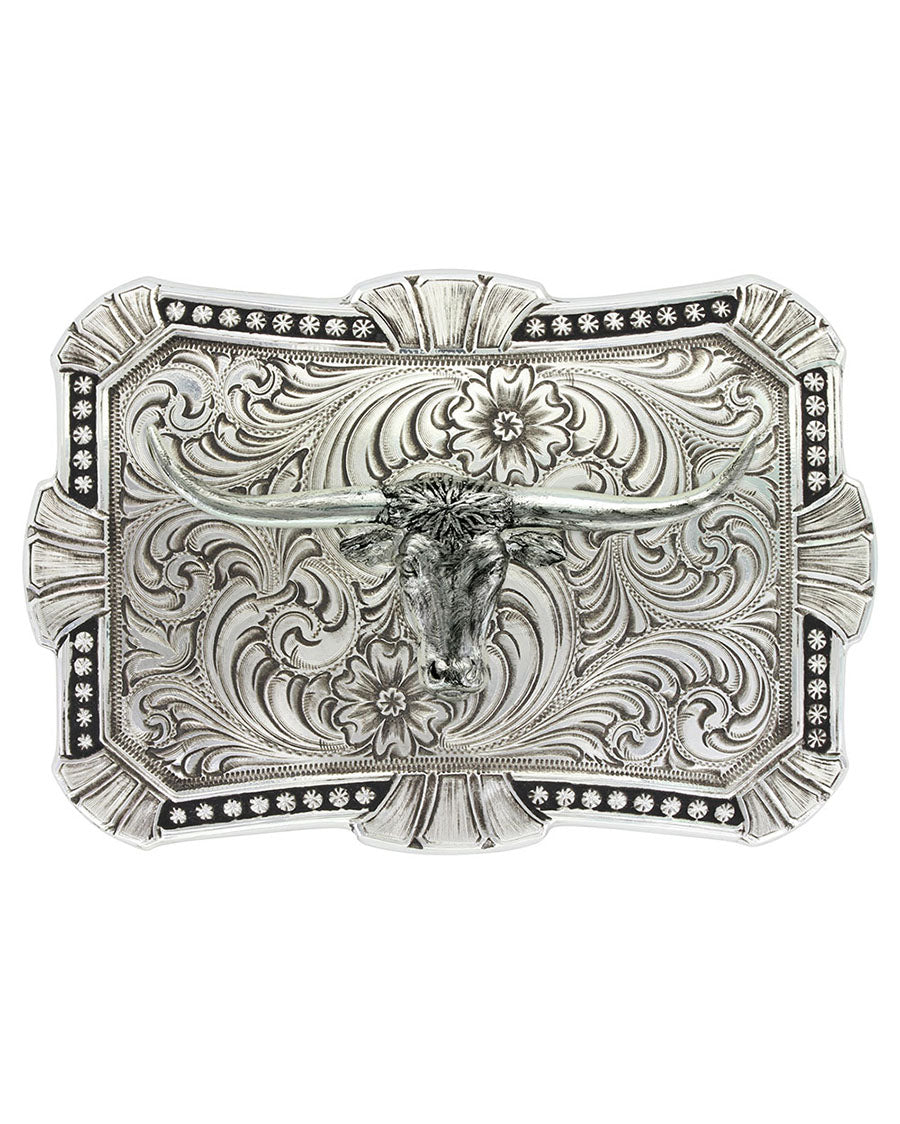 Antiqued Trailblazer Buckle With Longhorn - 22718Rts-767