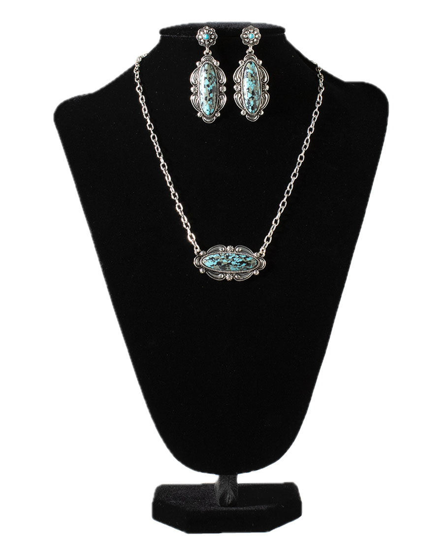 Marbled Pendant Jewelry Set - 3056088