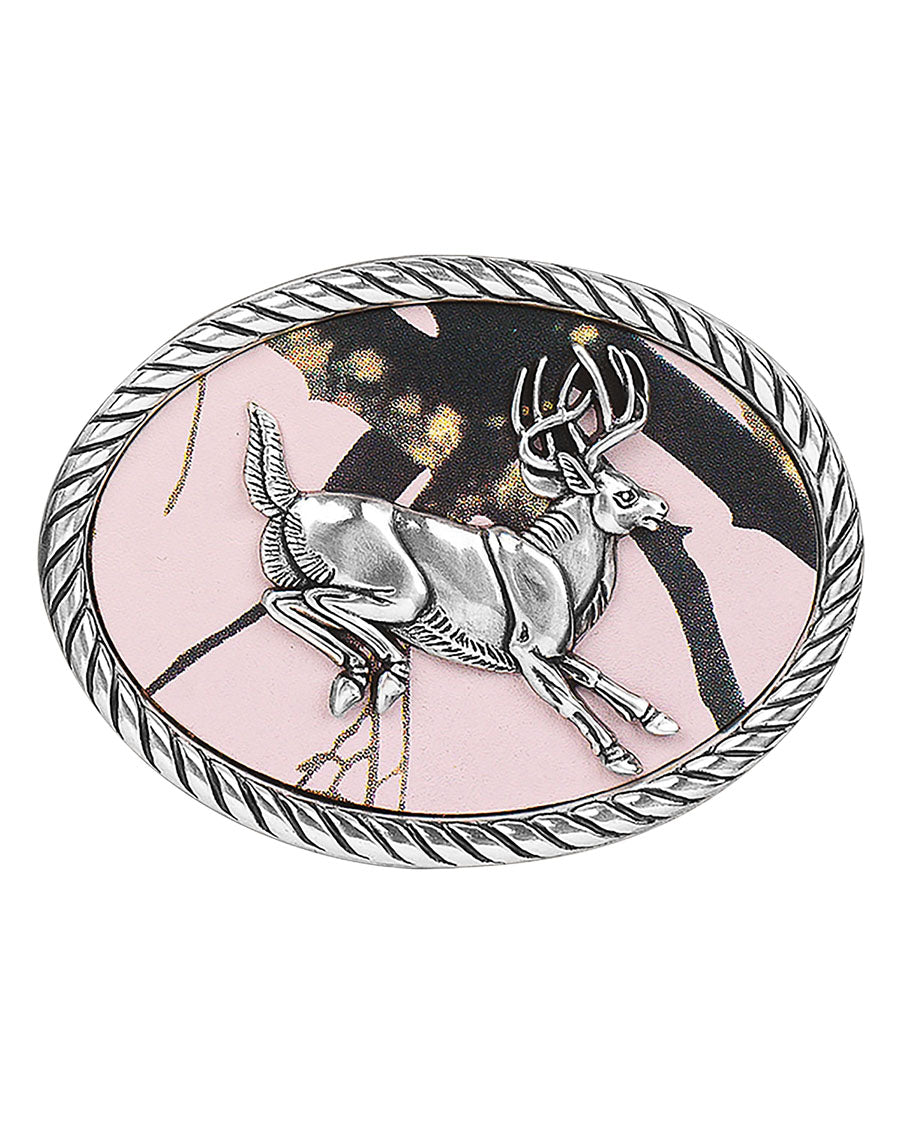 Mossy Oak Jumping Buck Belt Buckle - 37104