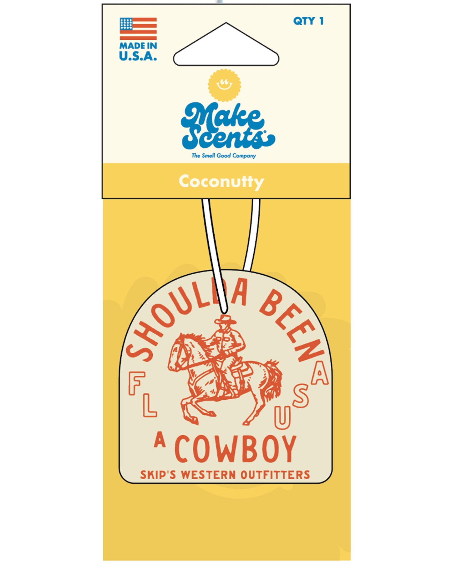Skip's "Shoulda Been A Cowboy" Air Freshener - Msnd009-Skips-Coconutty