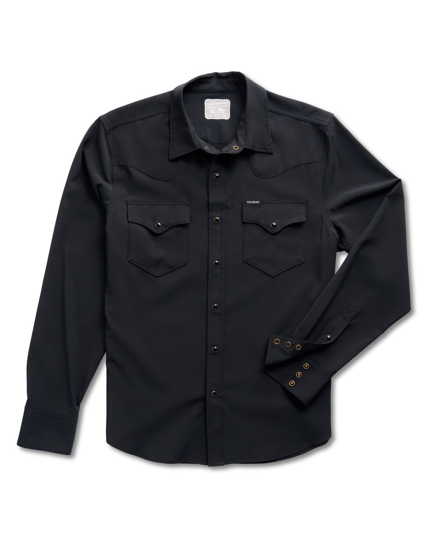 Men's Performance Long Sleeve Western Pearl Snap Shirt - 40363-Blk