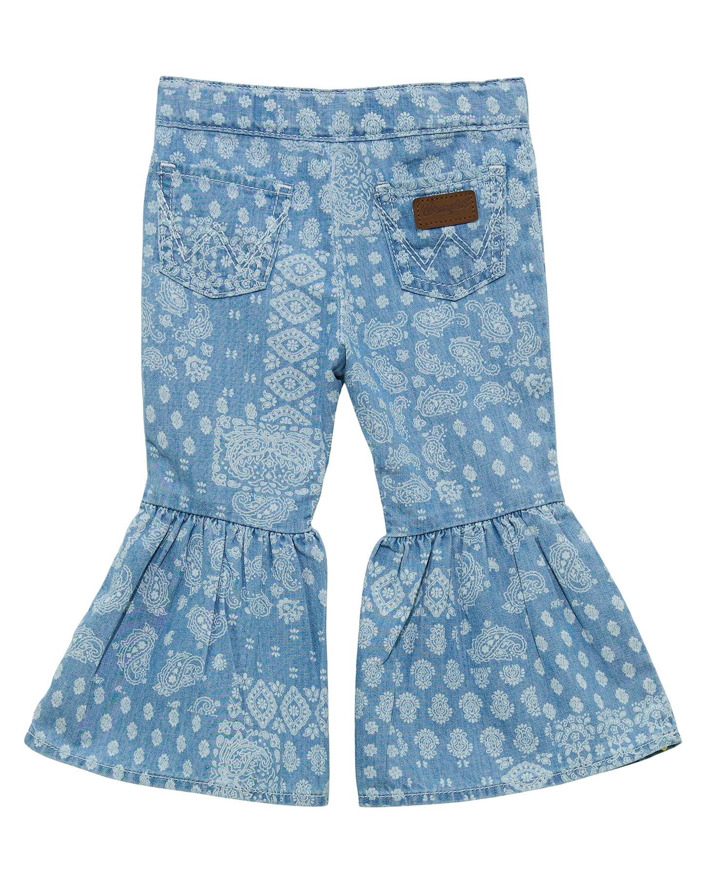 Little Girls' Bandana Print Ruffle Flare Jean