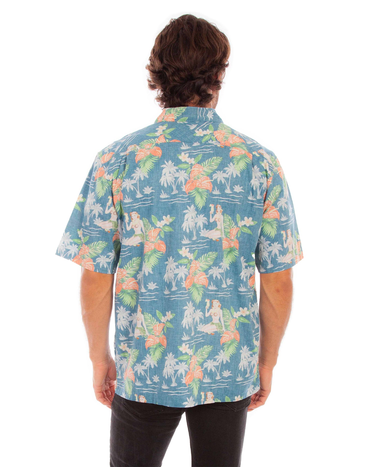 Men's Hawaiian Coconut Girl & Flowers Shirt