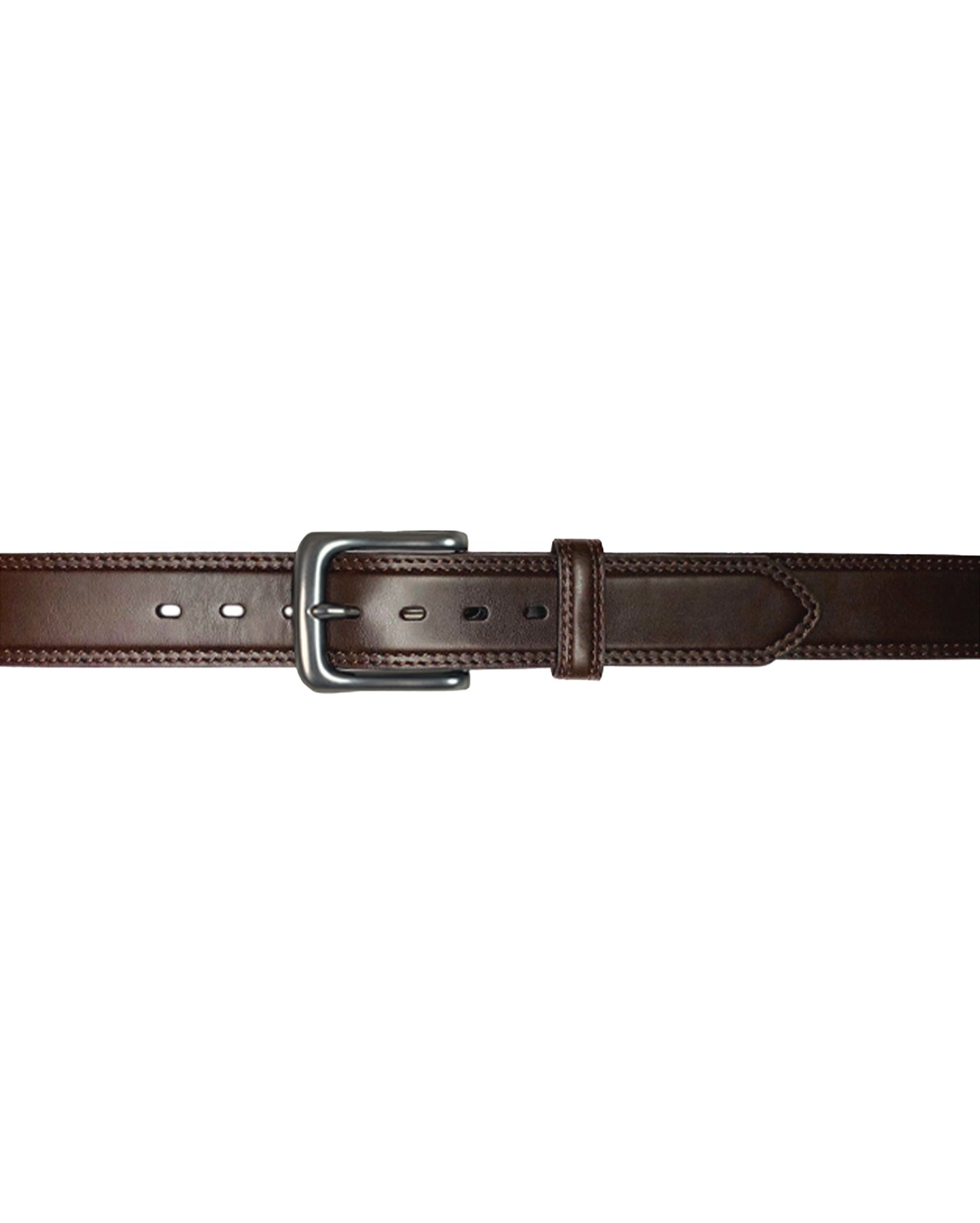 Men's Double-Stitched Brown Belt
