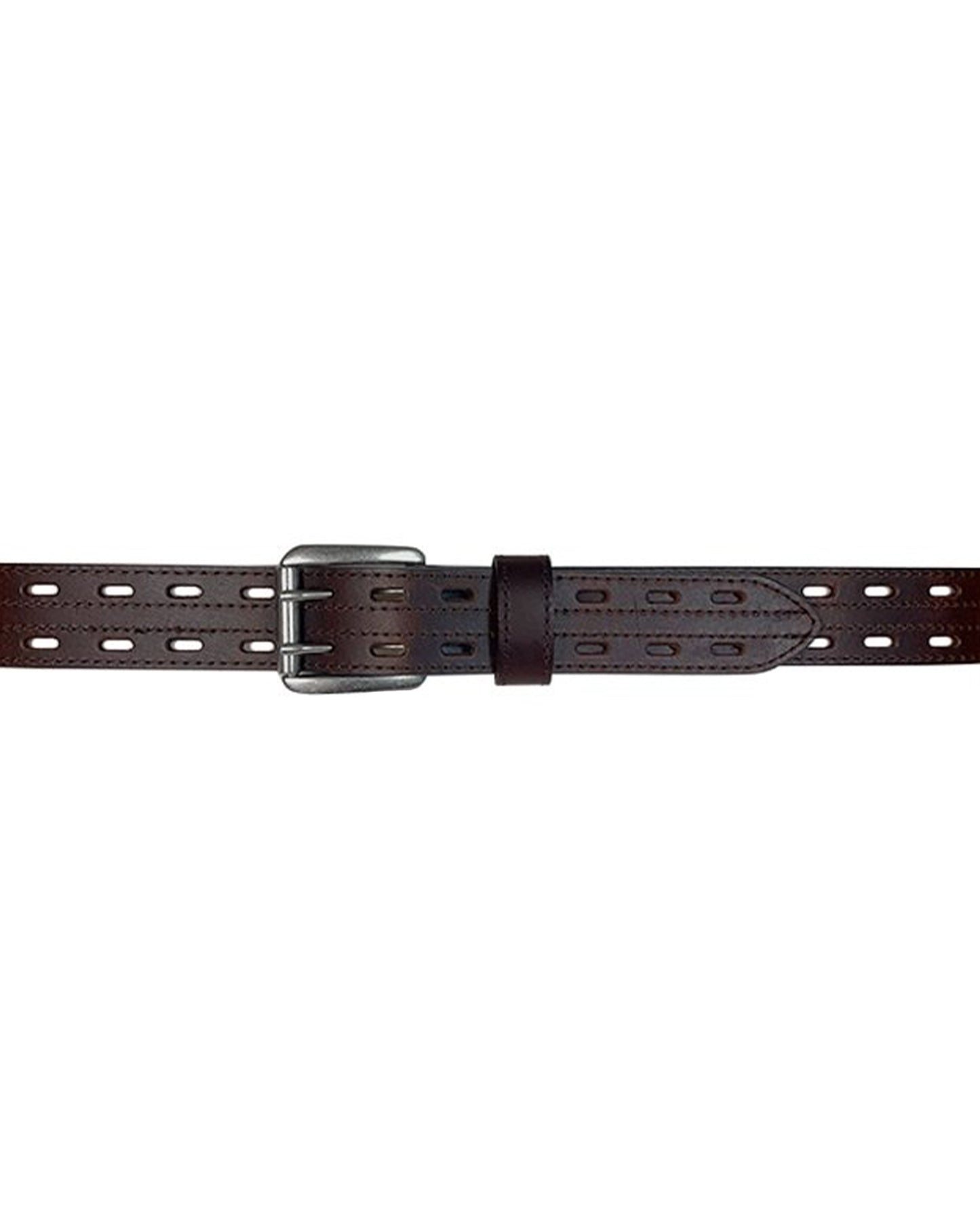 Men's Double-Stitched Brown Belt