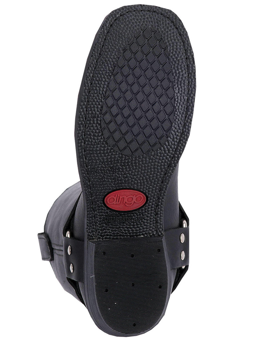 Dingo Men's Harness Pull-On Boots in Black with Square Toe at Skip's Western Outfitters | DI19057-BLACK