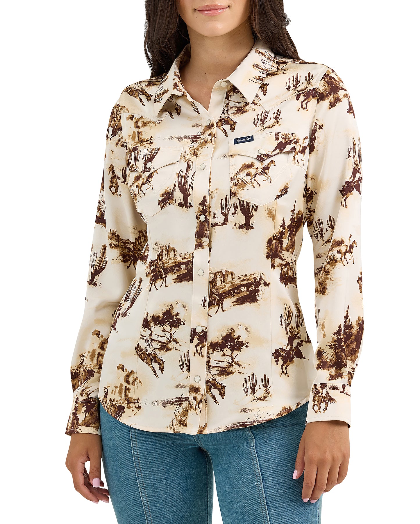 Women's Wrangler Retro Western Vintage Snap Top