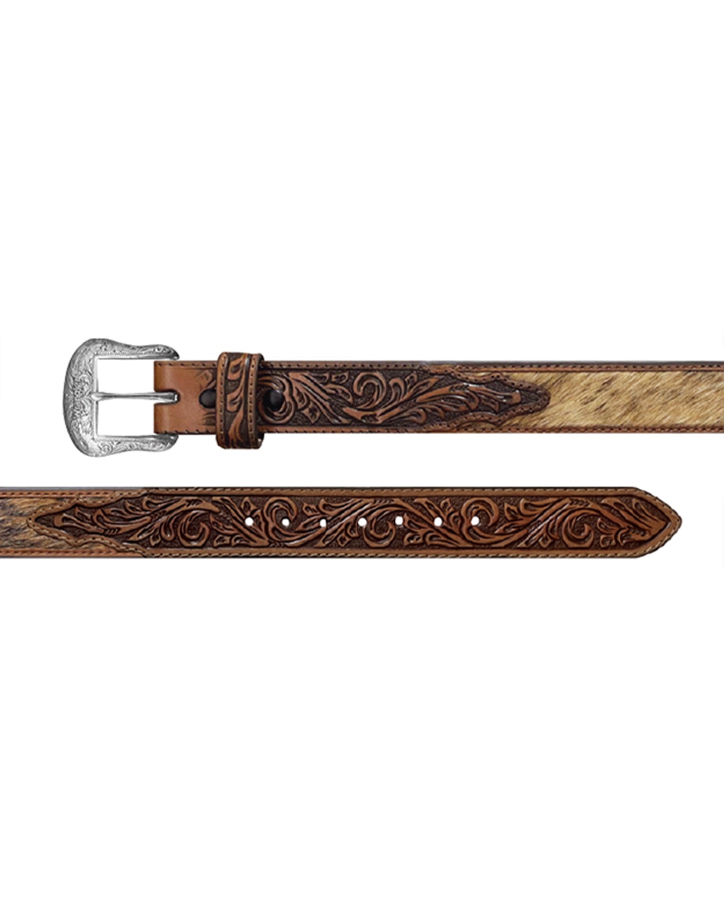 Hair On Hide & Embossed Belt - 7702511-772