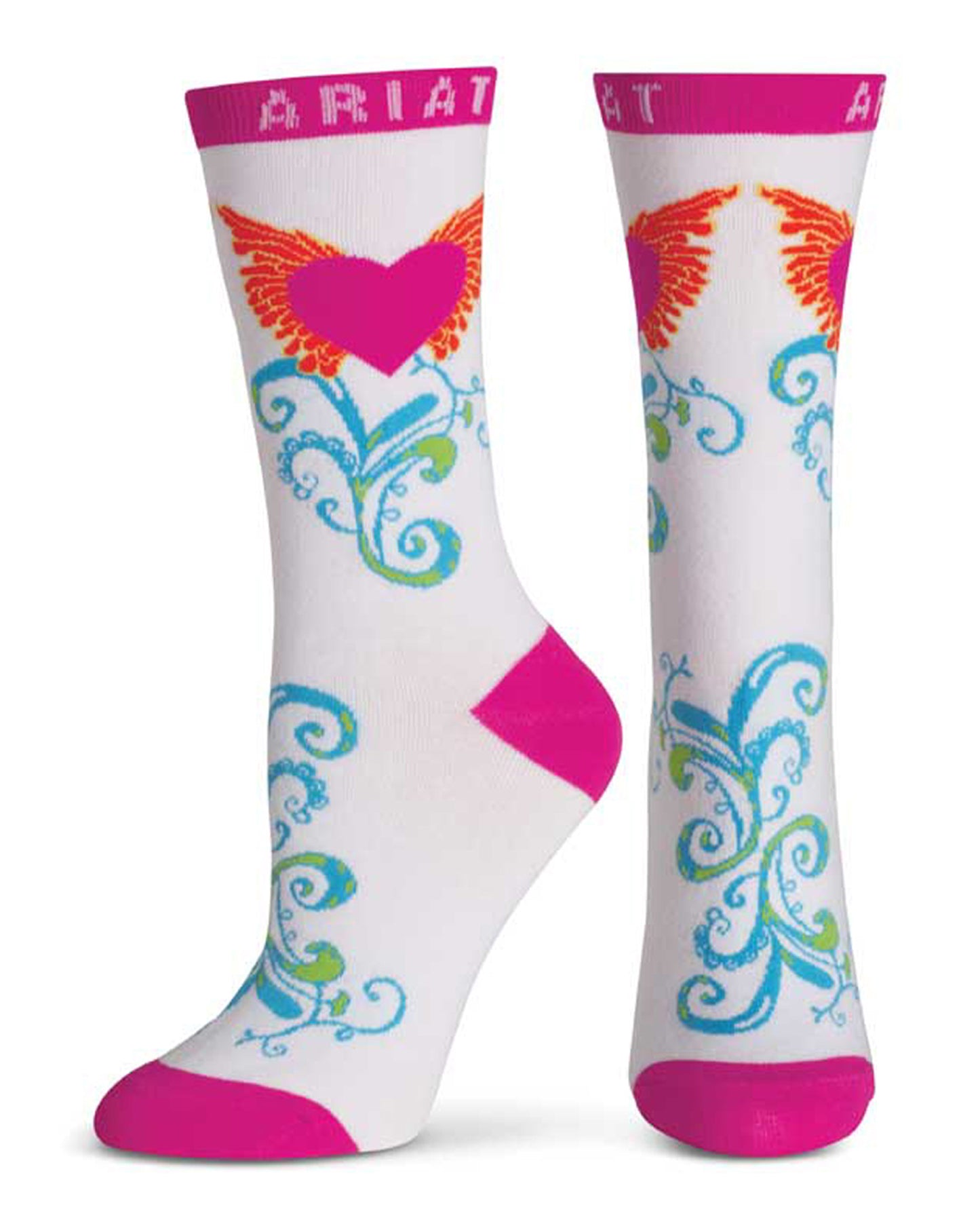 Hearts and Wings Crew Socks