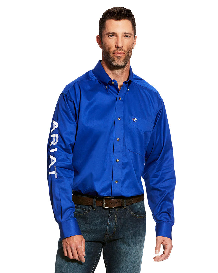 Men's Team Logo Twill Classic Fit Shirt by Ariat from Skip’s Western Outfitters | ARI-10017498-SML-Ultramarine/White