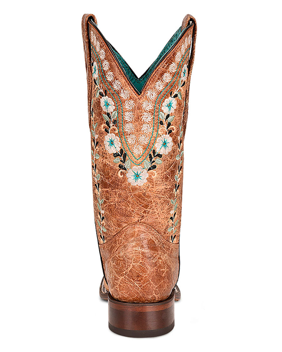 Corral A4398 Women's Handcrafted Wide Square Toe Cowgirl Boots in Brown at Skip's Western Outfitters