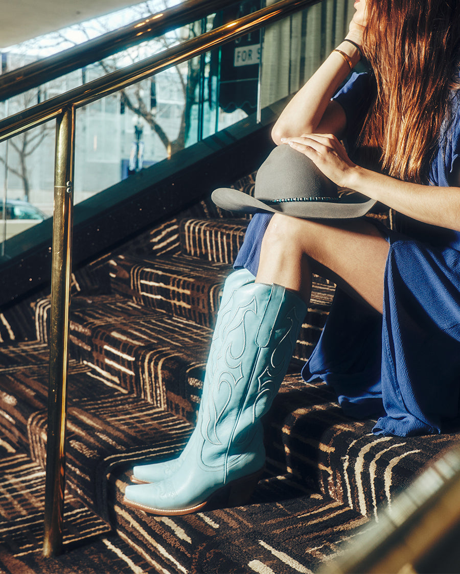 Corral Z5254 Women's Handcrafted Snip Toe Cowgirl Boots in Blue at Skip's Western Outfitters