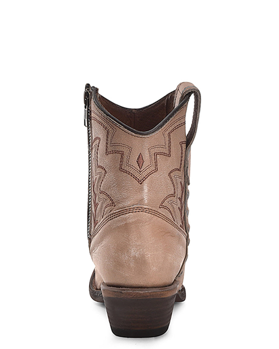 Corral L6098 Women's Handcrafted Snip Toe Cowgirl Boots in Tan at Skip's Western Outfitters