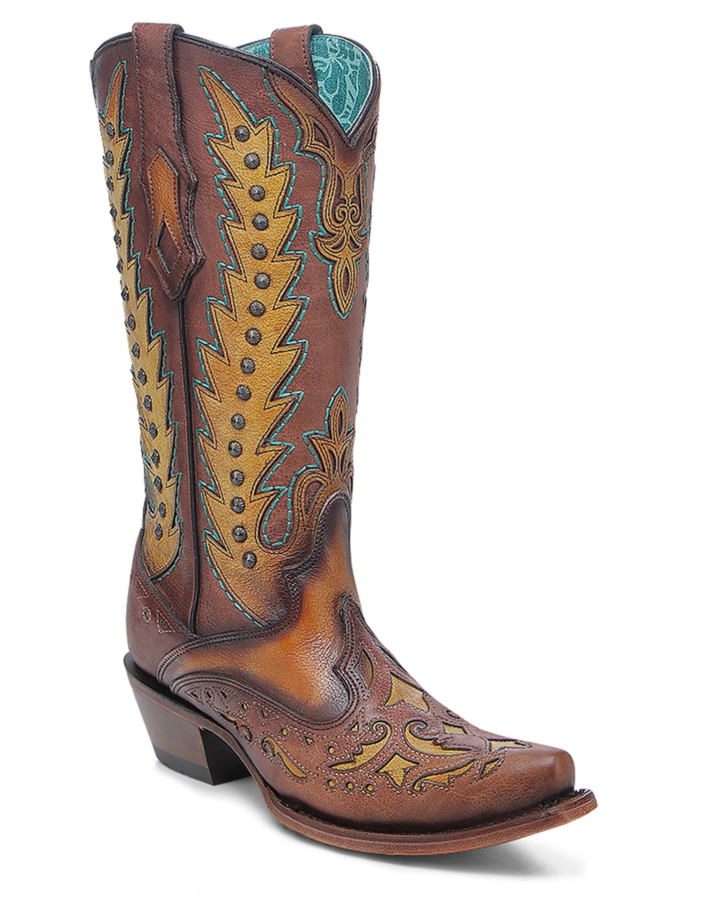 Corral C4156 Women's Handcrafted Snip Toe Cowgirl Boots in Brown at Skip's Western Outfitters