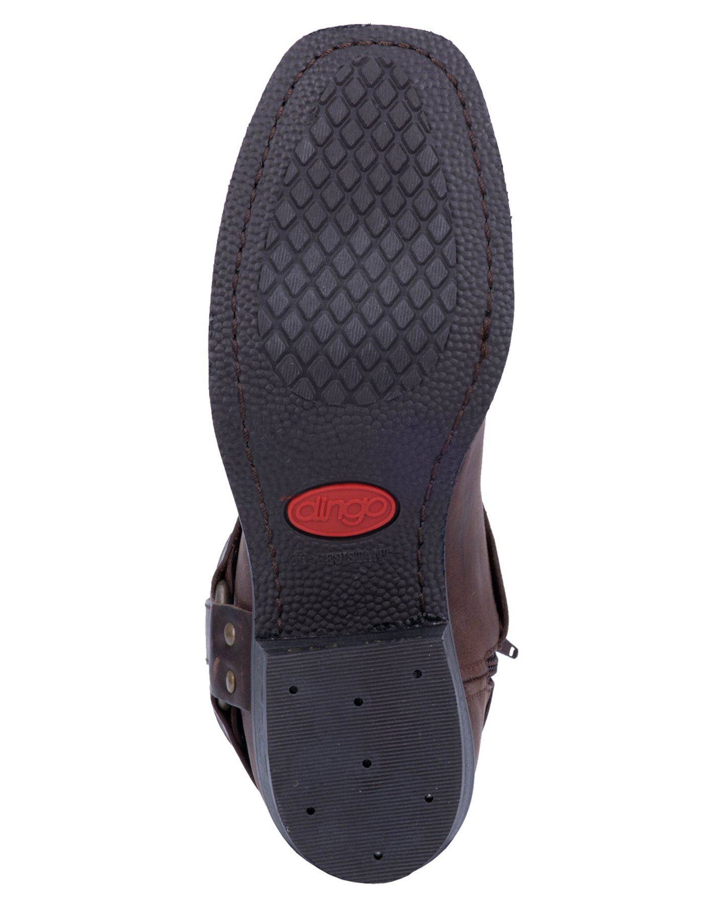 Dingo Men's Rev Up Harness Boots in Brown with Medium Square Toe at Skip's Western Outfitters | DI19094-BROWN