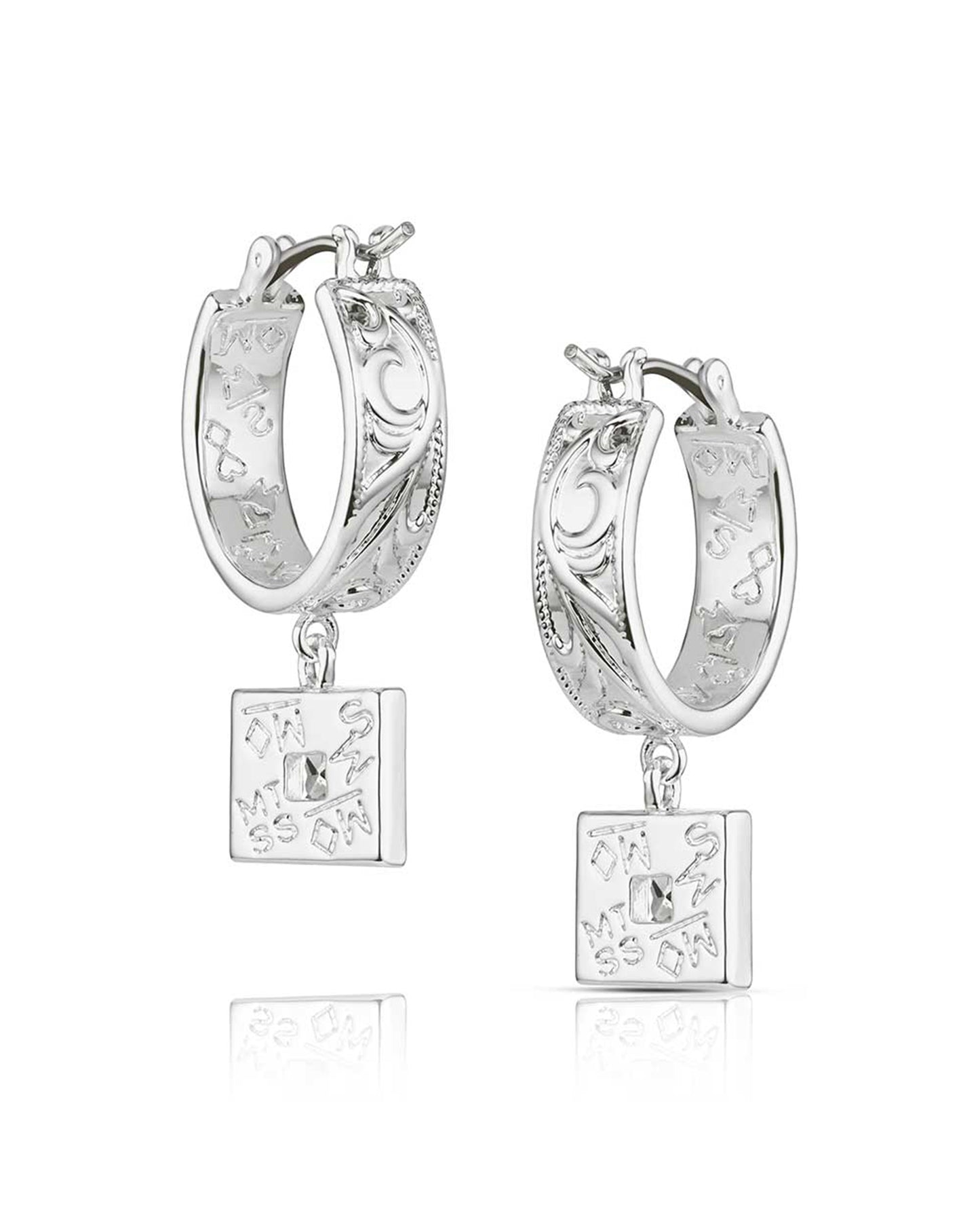 Desert Whirl Engraved Hoop Earrings - Er6456