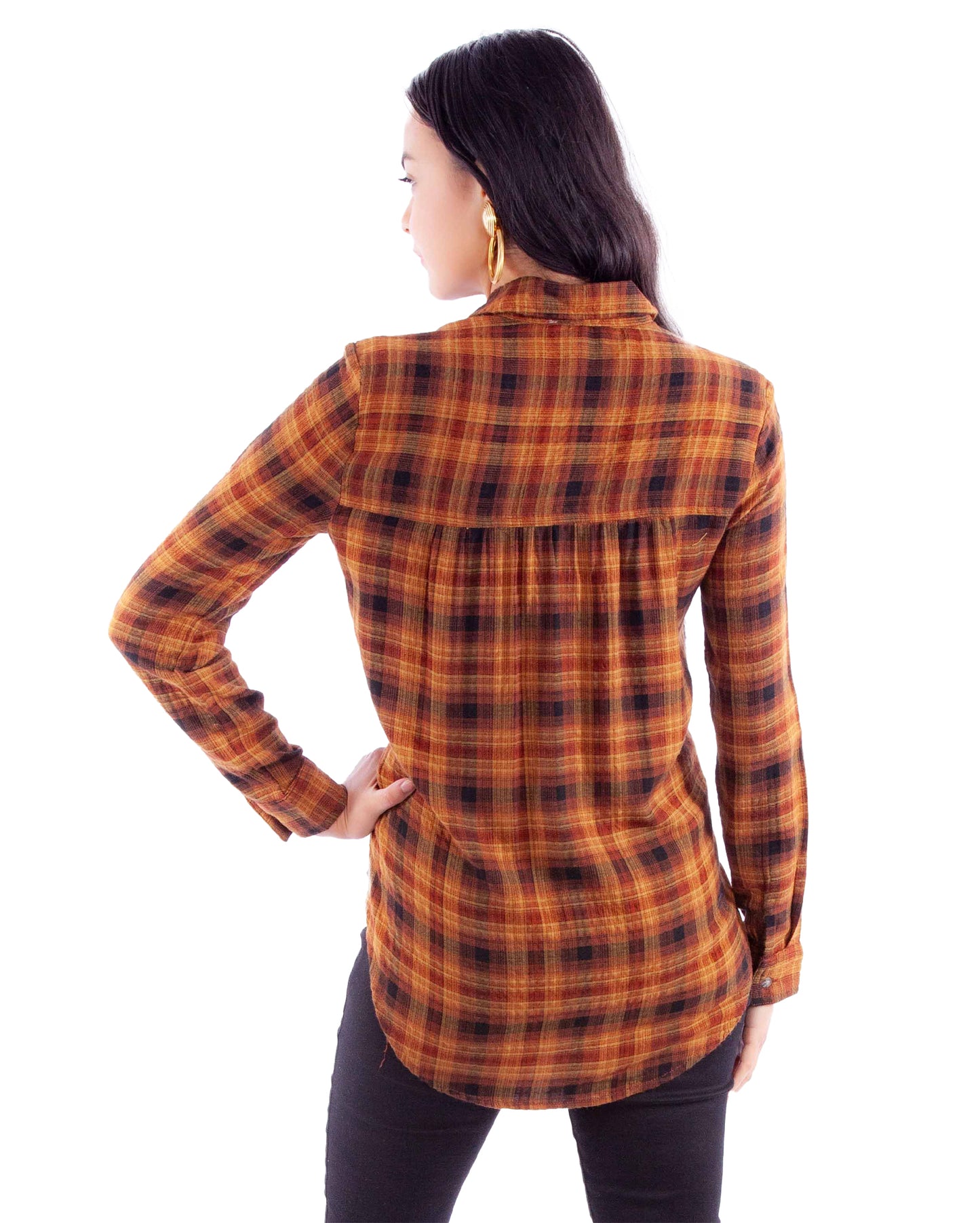 Women's Seersucker Plaid Western Shirt