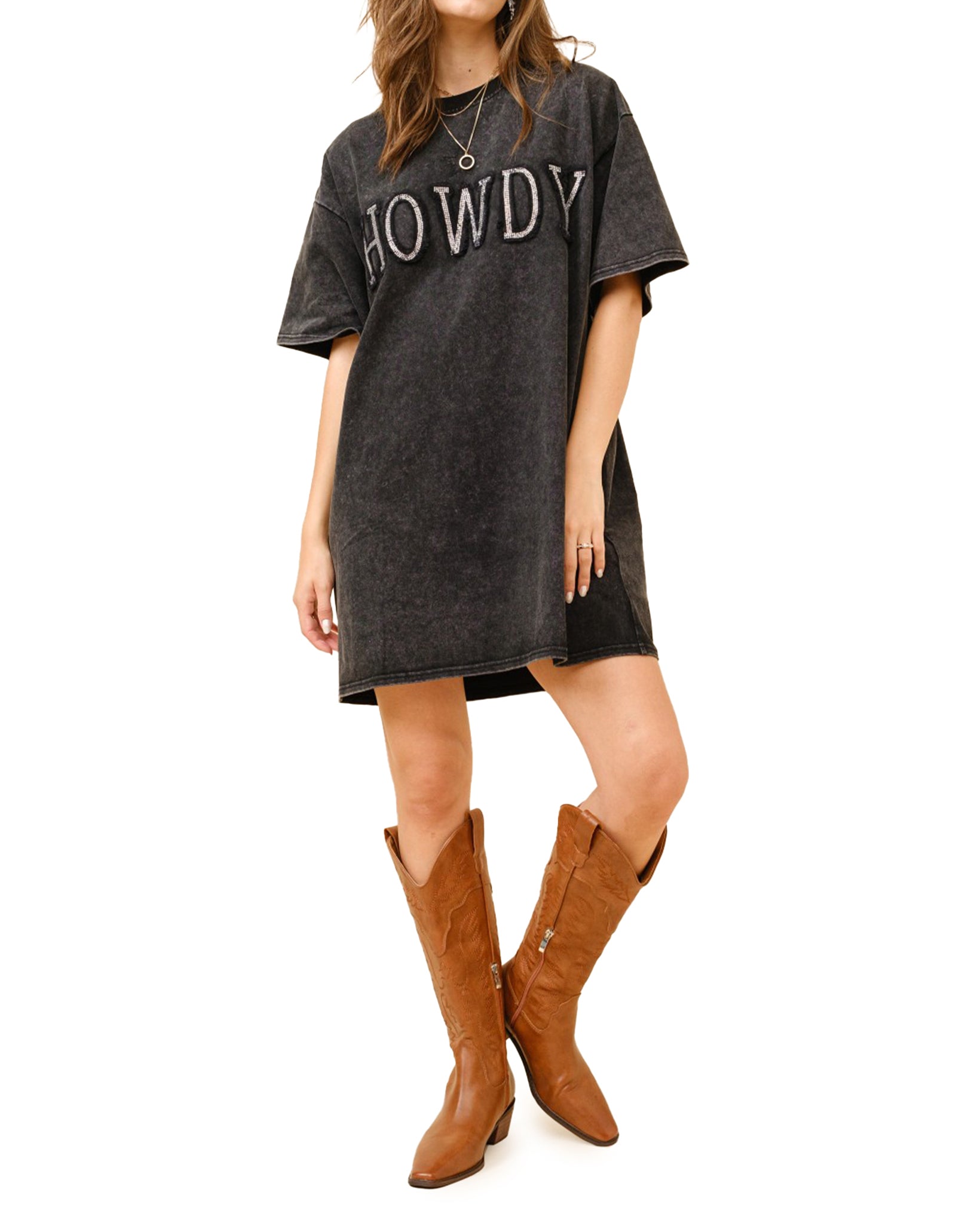 western t shirt dress Women's Vintage Howdy T-Shirt Dress | Blue B