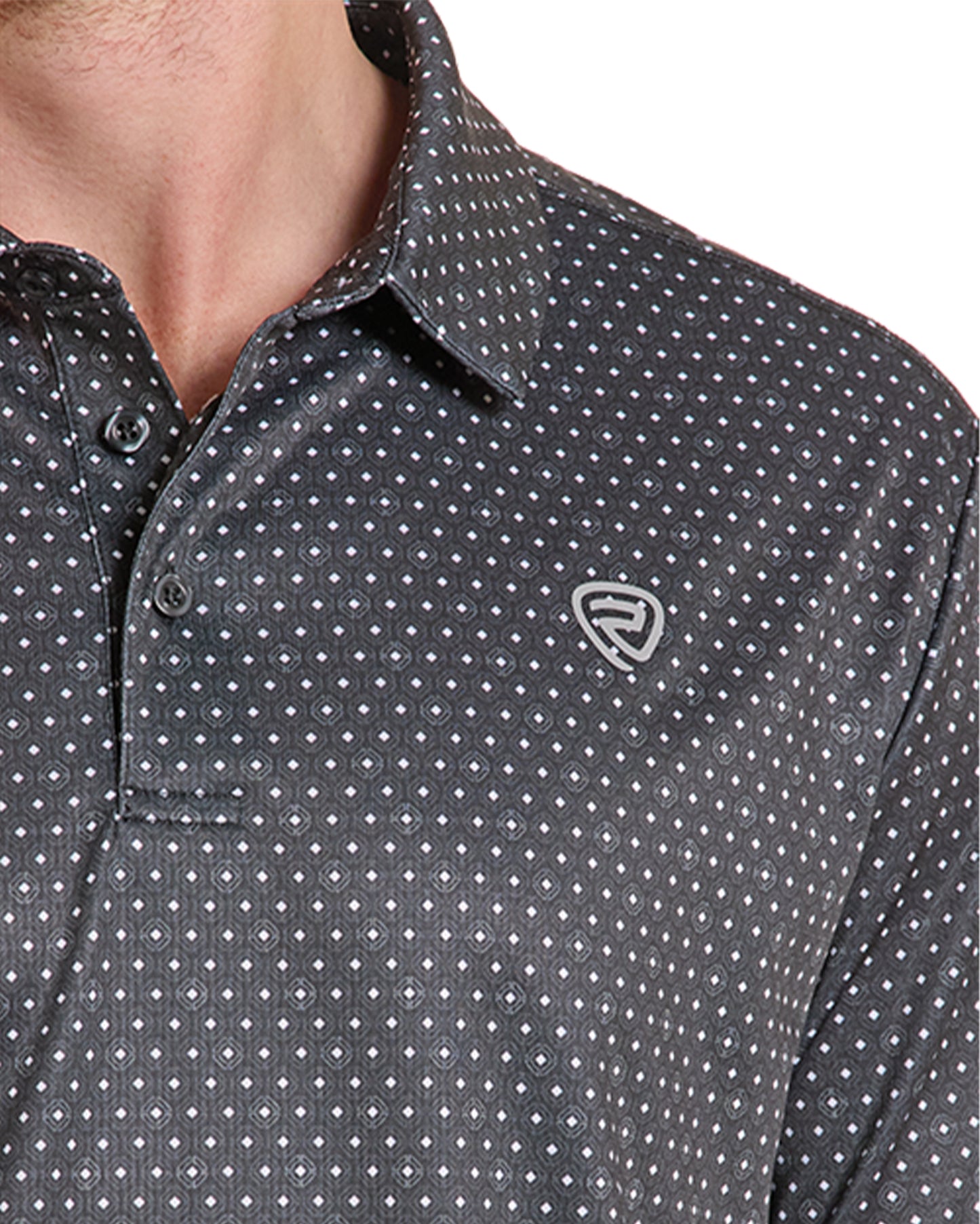 Men's Geo Allover Printed Polo Western Shirt - Bm51T10298-01