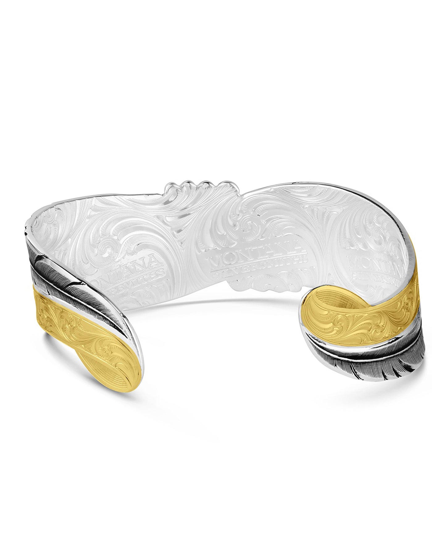 Golden Feather Cuff Bracelet - Bc6406