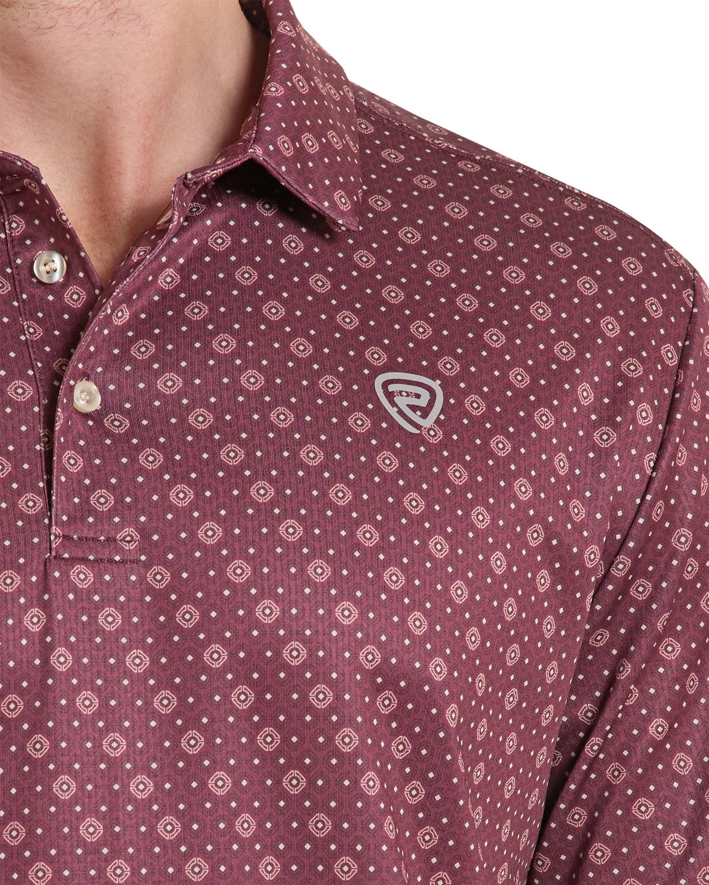 Men's Geo Allover Printed Polo Western Shirt - Bm51T10298-60