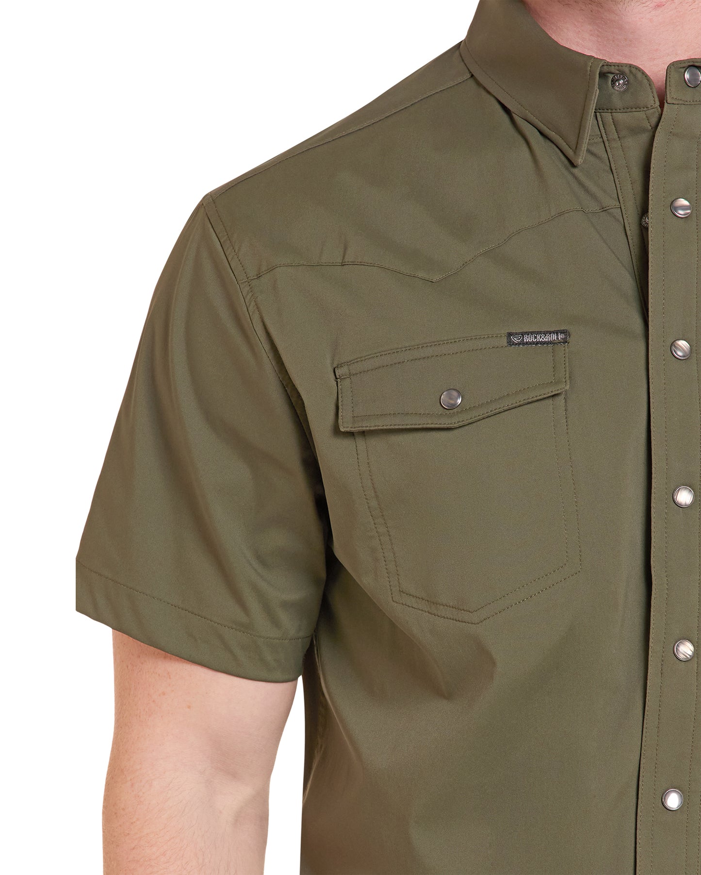 Men's Nylon Tek Solid Core Western Shirt - Bmn3S09641-31