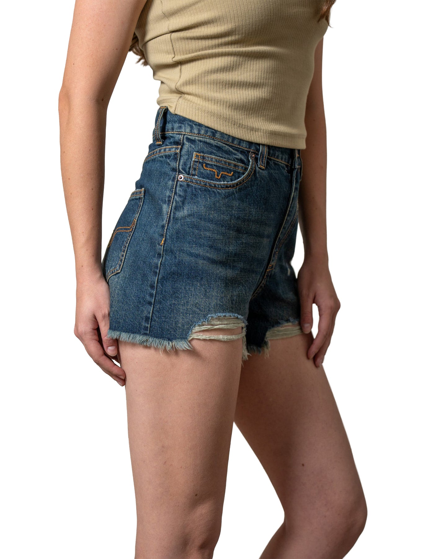 Women's Daisy Denim Shorts - Wje0000029-Bl037