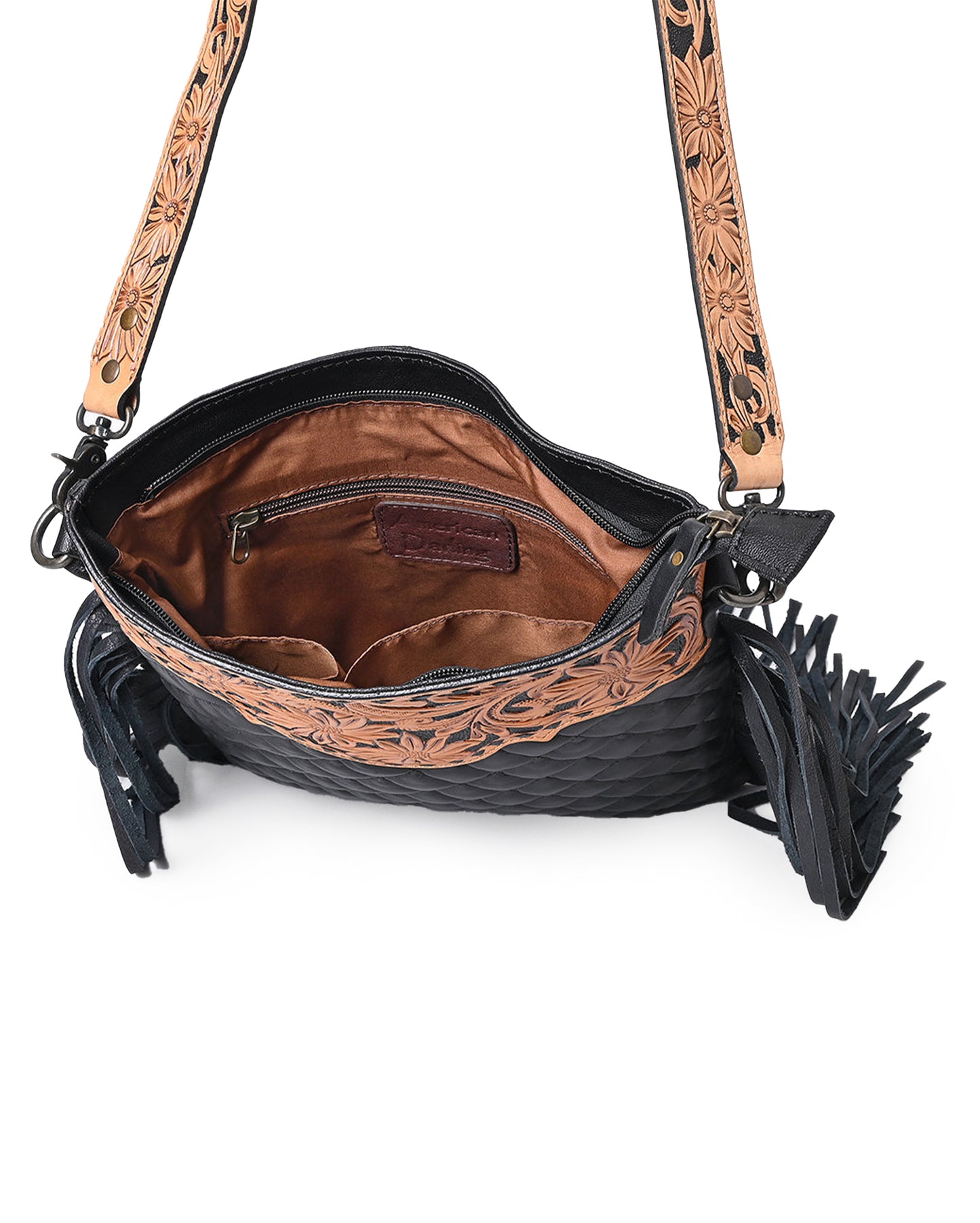 Quilted Fringe Crossbody Bag