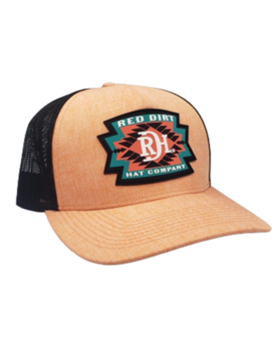 Watermelon Aztec Snapback Cap by Red Dirt Hat Company from Skip’s Western Outfitters | RDH-RDHC-295-OSFA-AZTEC-CORAL/BLACK