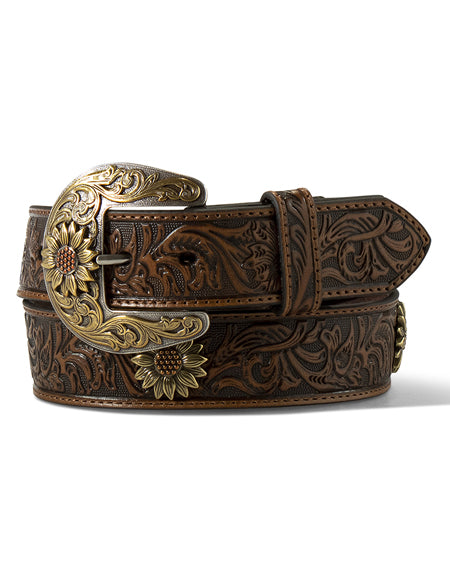 Women's Floral Tooled Sunflower Belt by Ariat Accessories from Skip’s Western Outfitters | MFW-A1533508-S-REG