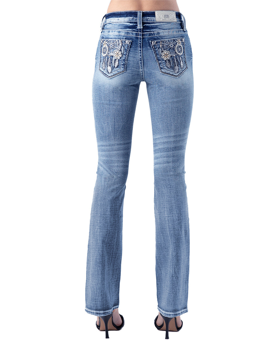 Women's Flower Dream Catcher Boot Cut Jeans – Skip's Western