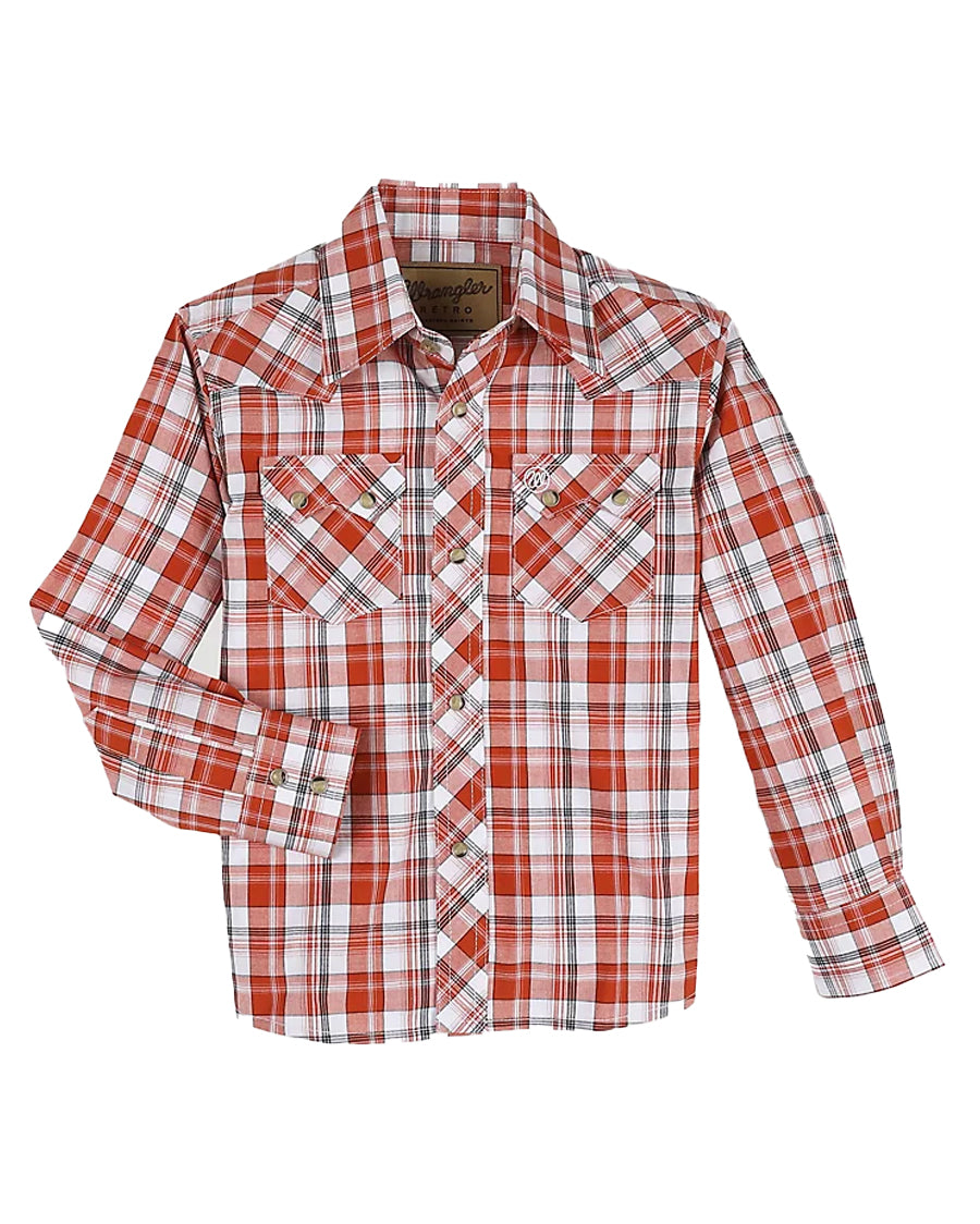 Boys' Retro Long Sleeve Shirt by Wrangler from Skip’s Western Outfitters | WRA-112330495-XXS-REG