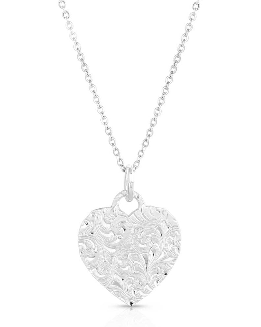 Women's Chiseled Heart Turquoise Necklace