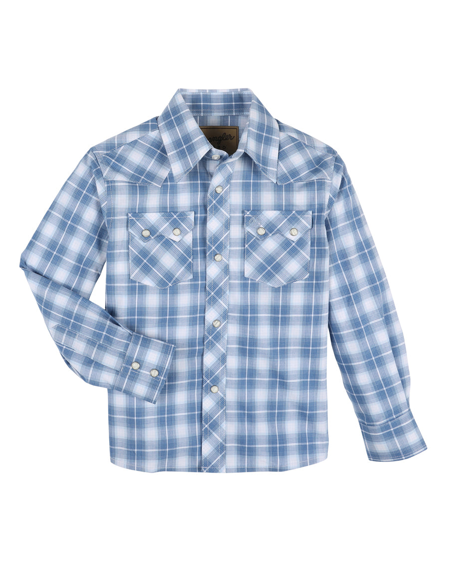 Boys' Retro Long Sleeve Shirt by Wrangler from Skip’s Western Outfitters | WRA-112330505-XXS-REG