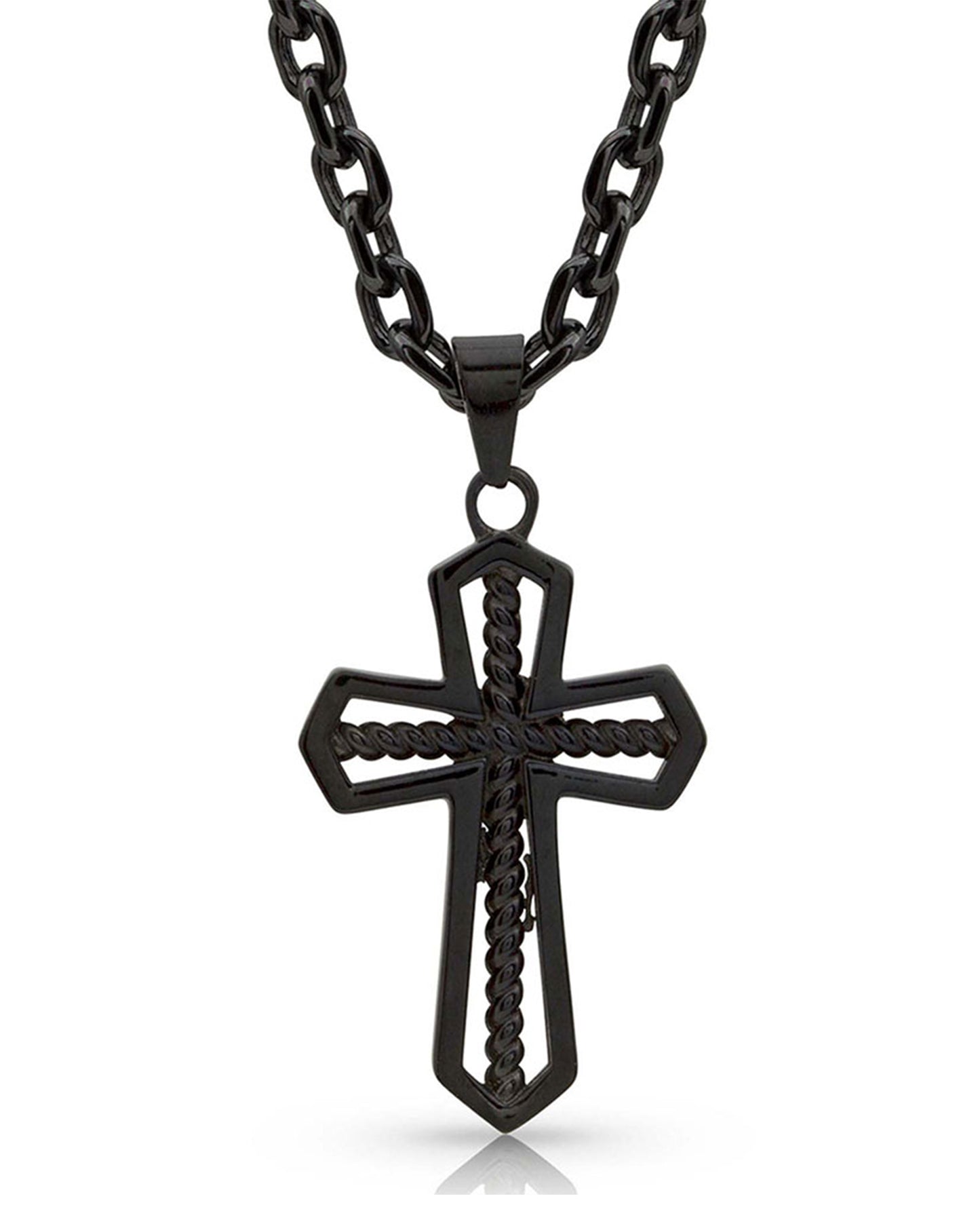 Through the Darkest Night Cross Necklace by Montana Silversmiths from Skip’s Western Outfitters | MON-NC4025-O/S-REG