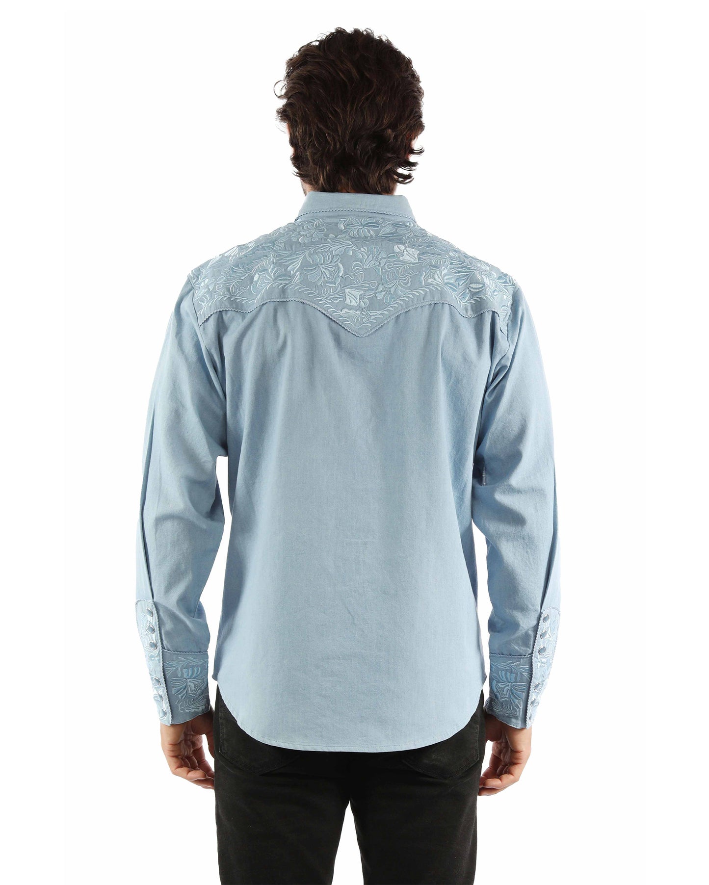Men's Floral Tooled Western Shirt