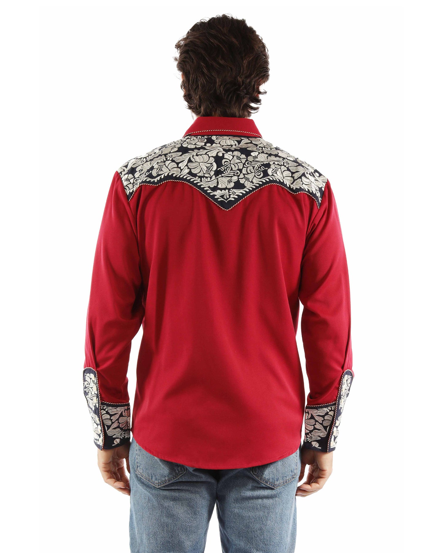 Men's Floral Tooled Western Shirt