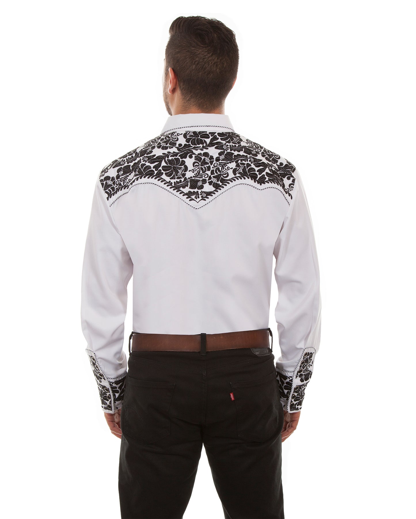 Men's Floral Embroidered Western Shirt